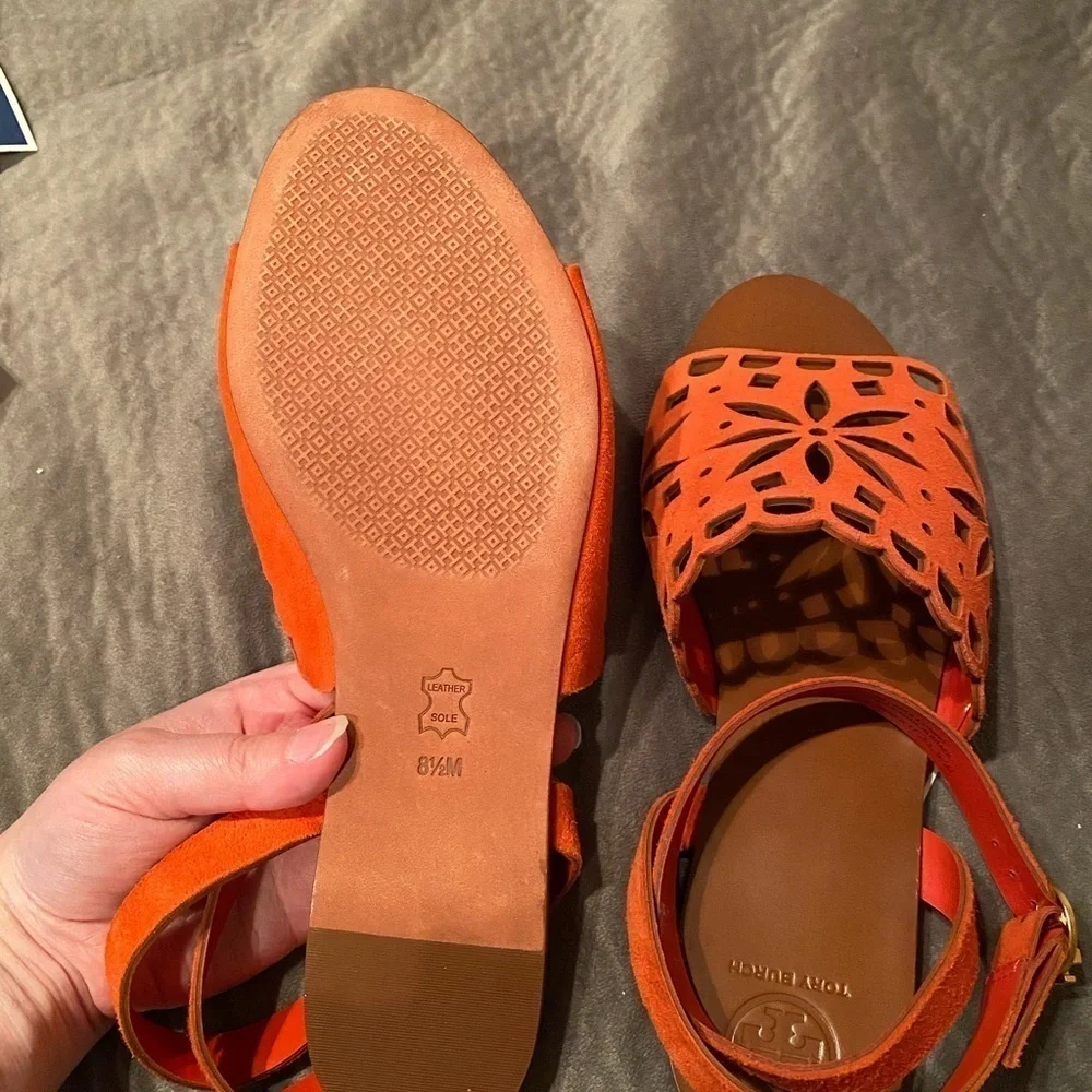 tory burch may perforated ankle strap sandal